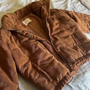 Brown puffer jacket